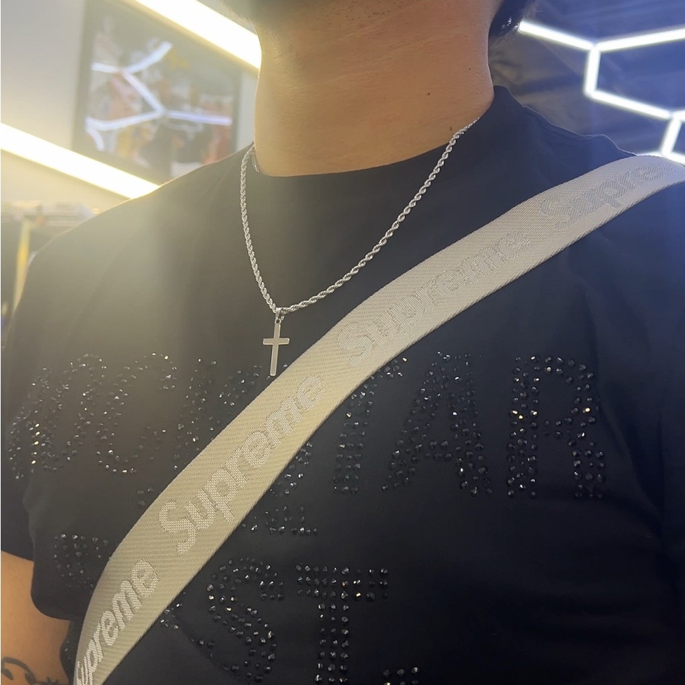LNKS Silver Rope Chain with Cross